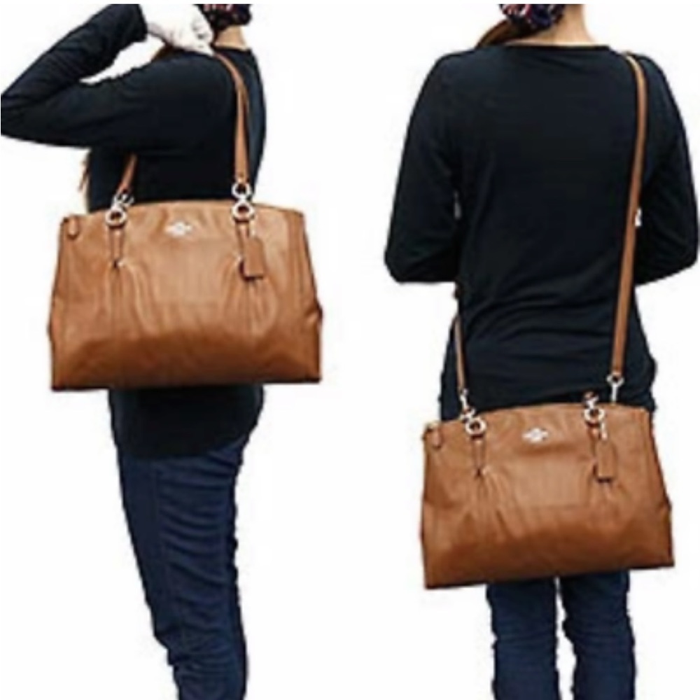 New Coach Christie Brown Leather Carryall Satchel Shoulder Bag F36680 - Picture 16 of 16